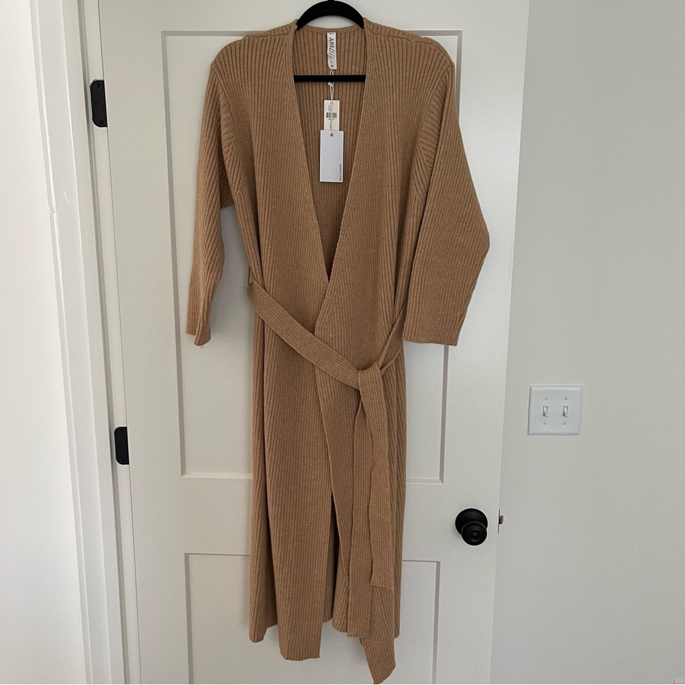 Anthropologie Amadi Alma Beige Cozy Duster Cardigan Size Medium New - Picture 6 of 14